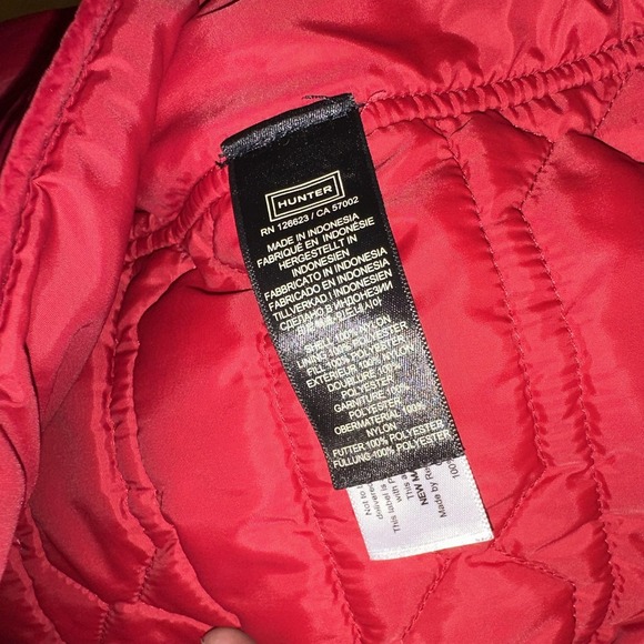 Hunter Puffer Vest Womens L Red Quilted Packable Lightweight Nylon Outdoor Layer - Picture 8 of 12